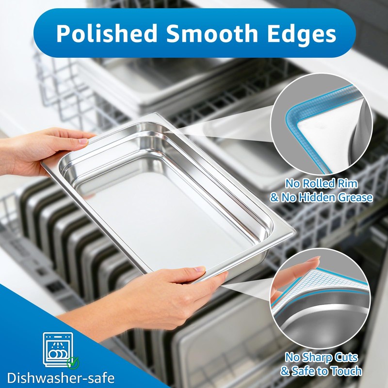 1/2 Half Size Hotel Pans with Lids | 4" Deep