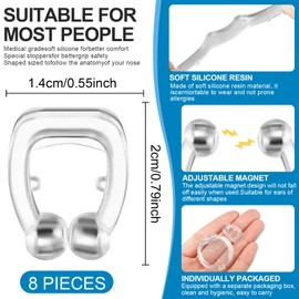 Pack of 8 Snoring Stoppers, Anti-Snoring Stopper, Reusable Anti Snoring Nose Separator, Anti Snoring Nose Clip, Anti Snoring, Prevent Snoring, Nose Clip Against Snoring