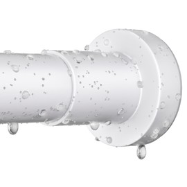 ZYRW Shower Curtain Rod 36-84 Inches (3-7ft) Non Rust Adjustable White Shower Rod Spring Tension Non Slip No Drilling Stainless Steel Shower Rods for Bathroom Window