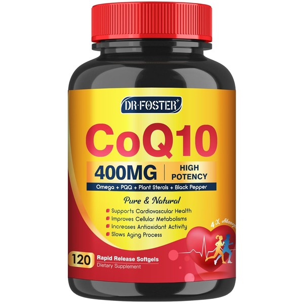 DRFOSTER- CoQ10 400mg SoftGels COQ10 CQ10 Suplemento de Coenzima Q10,