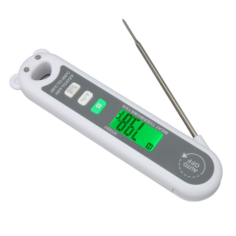 Probe Meat Thermometer Waterproof LCD Digital Folding Food Temperature Gauge