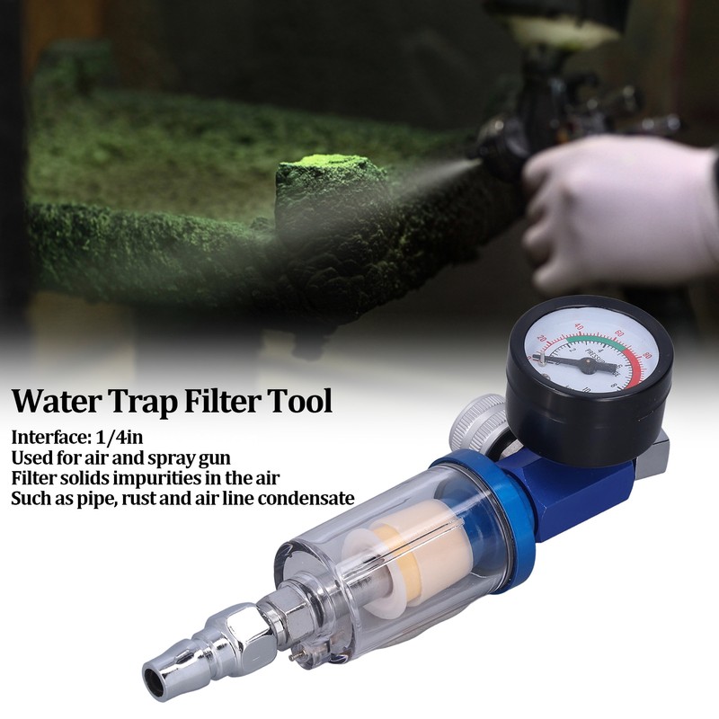 Spray Gun Air Regulator Aluminum Alloy Plastic In Line Water
