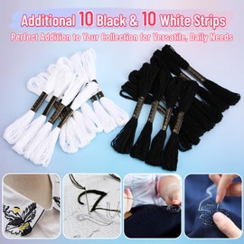 VynyQoo 120PCS Embroidery Threads Kits, 8m (6 Strand) Cross Stitch Threads, 102 Colours Embroidery Floss for Embroidery, DIY Crafts & Sewing Projects – Ideal for Adults & Beginners