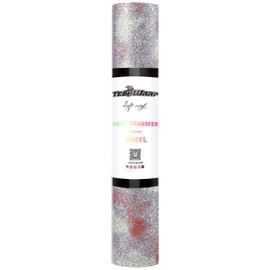 TECKWRAP Colourful Glitter Heat Transfer Vinyl Roll - HTV Iron On Flex Film 152 cm x 30 cm (Rose Light Gold)