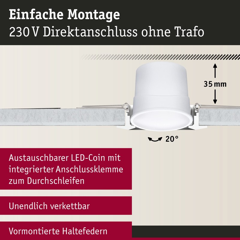 Paulmann 92465 LED Recessed Light Base Smart Home Zigbee Basic