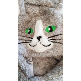 Onesie for Boys or Girls Fluffy Black White Cat with Tail -Animal Costumes AllinOnes in Kids Age 6-7 Years GRY CAT