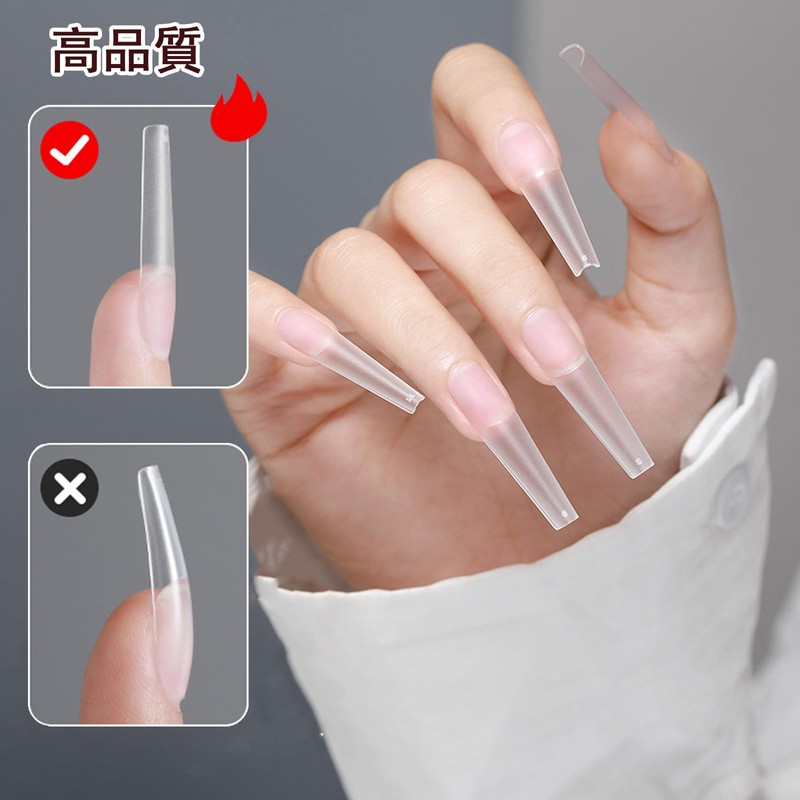 VitalBloom Nail Tips, Ultra Thin, Short Frost, Natural Fit, Heavy
