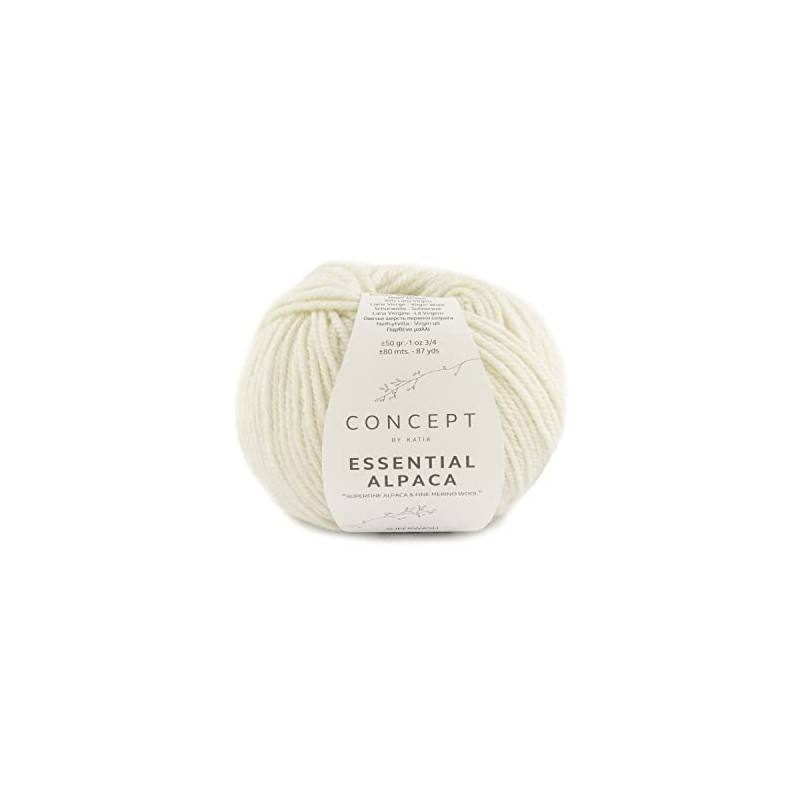 Lanas Katia Essential Alpaca Knitting Yarn White Code 70