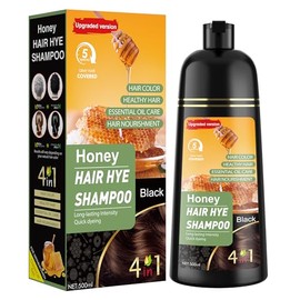 XYZCREATIVE Black Hair Dye Shampoo 3 in 1 for Women & Men 100% Gray Hair Coverage - Herbal Ingredients Natural Plant Hair Color - Hair Dye in Minutes 500ML