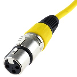 XLR 3-Pin Microphone Connection Cable Male to Female Audio Cable Yellow 6 m [6 Metres/6 m]