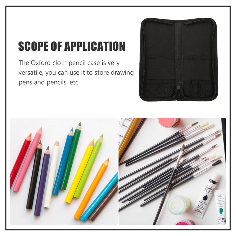 Operitacx Artist Paint Brush Holder Canvas Roll Up Case Bag