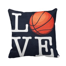 Basketball Pillow Covers Sports Cushion Covers 18 X 18 Black Basketball Pillowcase Cover with Zipper Square Pillow Covers for Bed Couch Sofa Throw Pillow Case for Men Women Birthday Gifts
