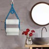 Simelecor Blue Macrame Paper Towel Holder Holds 2 Roles Wall