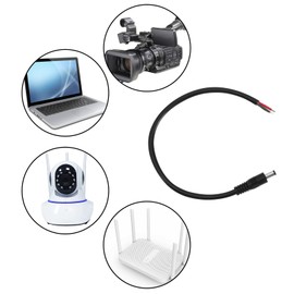 EMSea 2PCS DC Power Pigtail Cable DC 5.5mmx2.5mm Male Plug Jack to Bare Wire Open End Power Cable 16AWG 30cm for Guitar Pedal CCTV Security Camera Surveillance