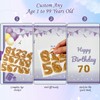 Purple Birthday Decoration Guest Book, 18x12 Inch Signing Board