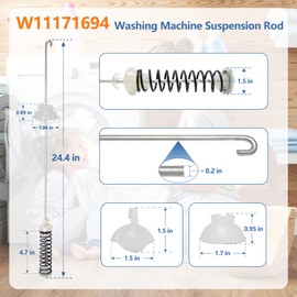𝙐𝙥𝙜𝙧𝙖𝙙𝙚𝙙 W11171694 W11396716 Suspension Rod, Washing machine suspension rod (4PCS), for Whirlpool WTW5100HC0 WTW5105HW2 WTW5105HW0 WTW6120HW0 & for Maytag MVW6230HW2 MVW6230HW0