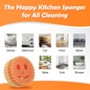 12 Colorful Smile Kitchen Sponges, Temperature Controlled Dish Sponge, Double