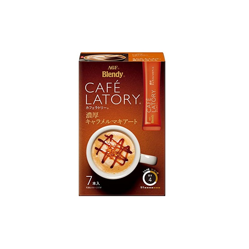 Ajinomoto AGF Cafe Ratory Caramel Macchiato, 7 x 4 Bottles
