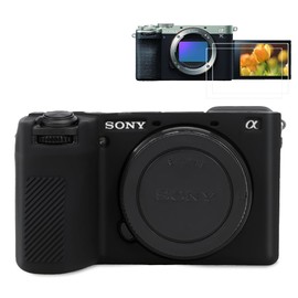 Pocoukate - Funda para cámara Sony Alpha 6700, funda protectora de silicona suave con protector de visualización A6700, accesorios para cámara Sony Alpha 6700, funda de silicona, color negro