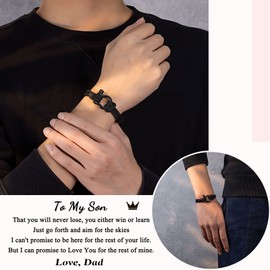 PINKDODO Fathers Day Gift from Son for Dad To My Son Bracelet Gifts from Dad, Father Son Gifts, Dad Daday and Son Birthday Gifts