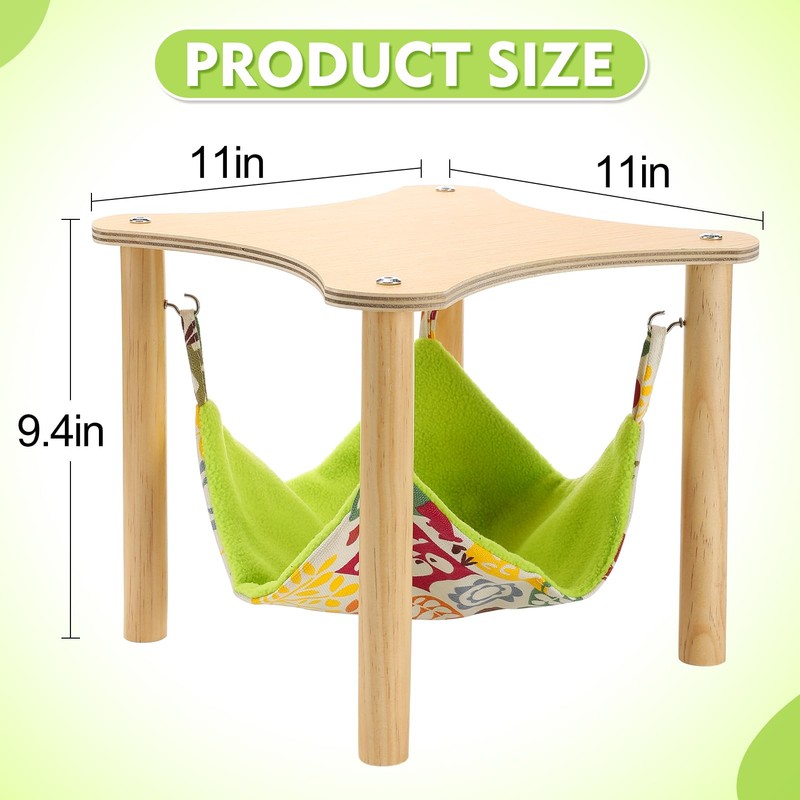 Guinea Pigs Hammock with Natural Wooden Stand - Hanging Hammock