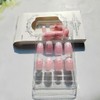 24Pcs White French Press on Nails Short Square Fake Nails