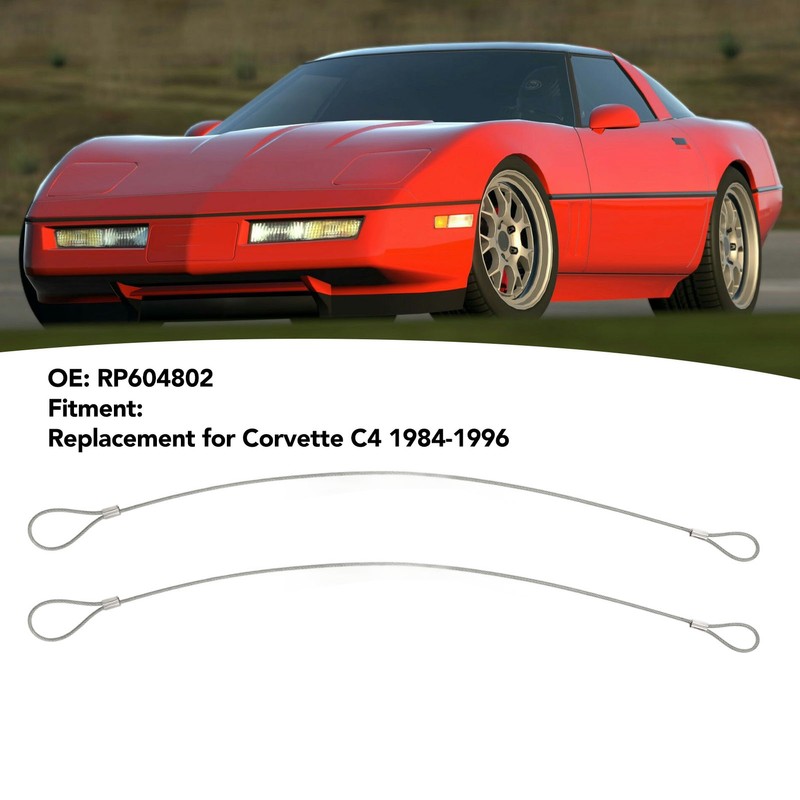 2Pcs Emergency Hood Release Cable Kit RP604802 Replacement for Corvette
