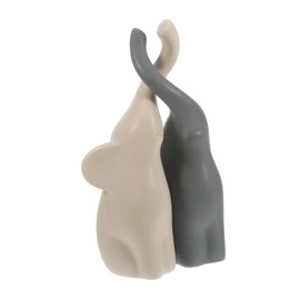 Garneck 1 Pair Ceramic Elephant Ornament Elephant Sculpture Small Elephant Figurine Elephant Statue Elephant Decor Statue Mini Elephant Figurines Elephant Decor for Home Ceramics