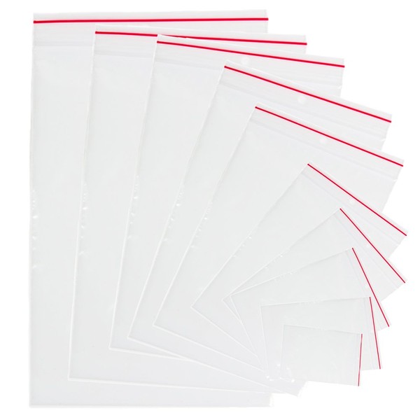 EliteKoopers 100pcs Grip Seal Zip Lock Clear Plastic Resealable Bag