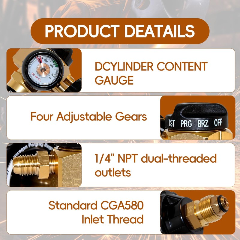 JZWELD VN-500 Nitrogen Purging Regulator