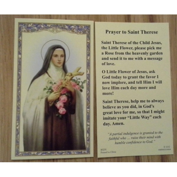 Saint Therese of Lisieux Holy Card Little Flower Set of