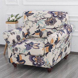 FORCHEER Armchair Slipcovers 2 Piece Printed Sofa Couch Covers with 1 Separate Cushion Couch Covers Washable Sofa Slipcover with Elastic Bottom for Living Room(Armchair, Styles 10)