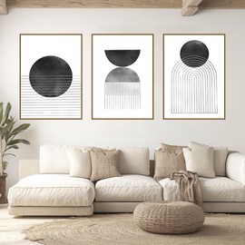 UGZDEA Abstract Canvas Posters Set of 3, Modern Geometry Shapes Canvas Pictures Living Room Bedroom Decoration Picture without Frame(G,3x30x40cm)