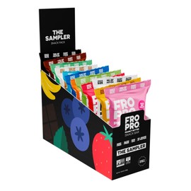 FROPRO Snack Bars - Plant Based Protein, All-Natural, Gluten, Dairy, & Soy Free, High Protein Bars with Low Calories | Variety - 12 Flavors, 12 Pack