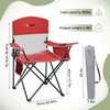 Portable Outdoor Folding Chair with Cup Holder & Cooler Bag