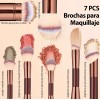 Set 7 Brochas Maquillaje Profesional Alto Nivel Marrón