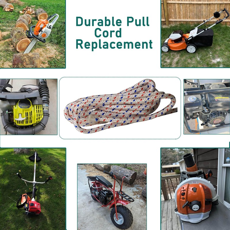 60 FT High Strength Recoil Starter Pulls + Rope Cord,