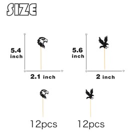 ShuanQ Eagle Cupcake Toppers - Bald Eagle Dessert Decor Cupcake Picks - Eagle Theme Birthday Party Decoration Supplies