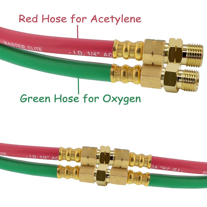 Uenede Welding Hose Extension Coupler, 9/16"-18 LH&RH for Oxygen Acetylene