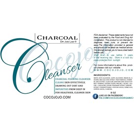 cocojojo Activated Charcoal Face Wash Foaming Facial Cleanser for Men and Women All Natural Cruelty Free - 8 oz - Suitable for All Skin Types, Dry and Oily CHARCOAL FOAMING FACIAL CLEANSER -