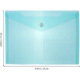 STOBAZA 12 Carpetas de Plástico Transparente con Bolsillo, Sobres Impermeables Tamaño A5, Carpetas de para Documentos Escolares, de Oficina, para El Hogar, Cartas, Fotos, Rompecabezas Y Organización