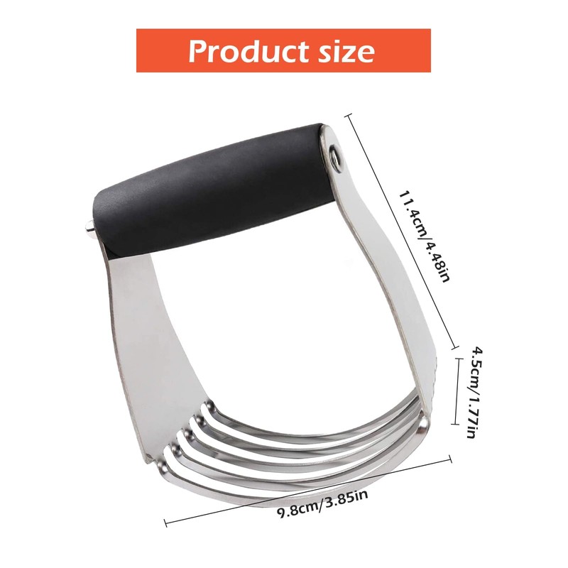 Stainless Steel Pastry Cutter and Dough Blender Set - Professional