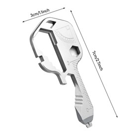 VBNZBK 24 in 1 Multi Tool,Portable Stainless Steel Key Shaped Pocket Tool,Key Fob with Bottle Opener,Spanner Key Outdoor Survival Key Universal Tool,Mini Multi Tool Key
