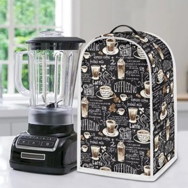 Poceacles Coffee Pattern Blender Covers for Kitchen Compatible with Food Blender, Food Processor for Kitchen Blender Cover, Easy to Clean