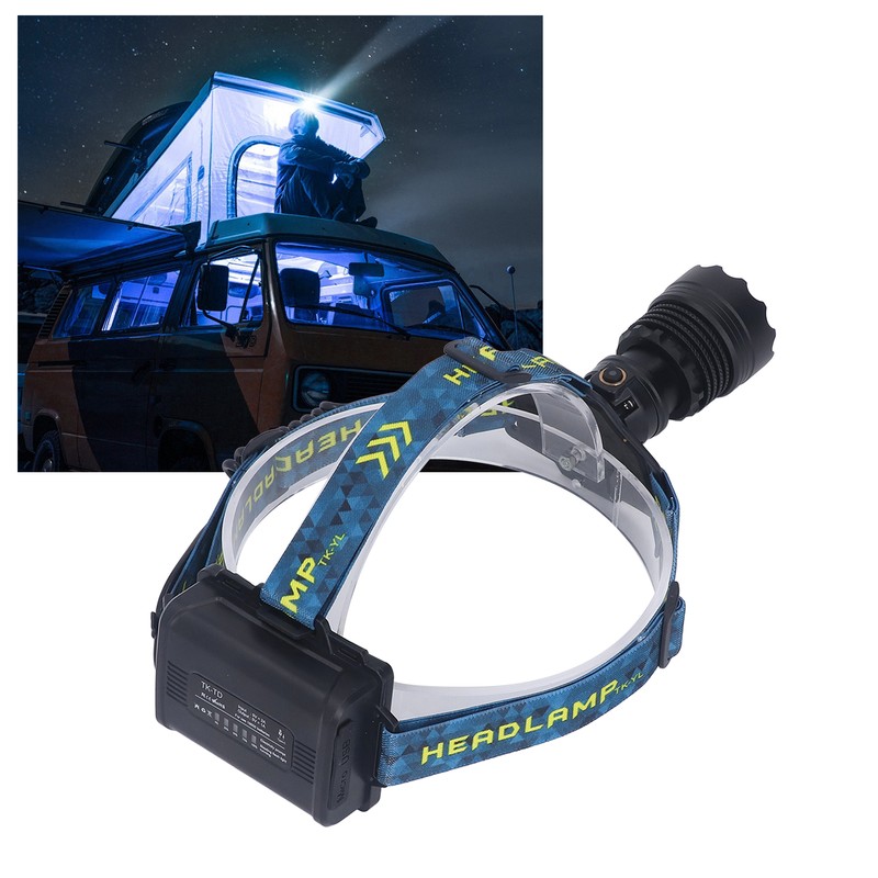LED Rechargeable Headlight 3000LM 25W High Power Zoomable Headlamp for