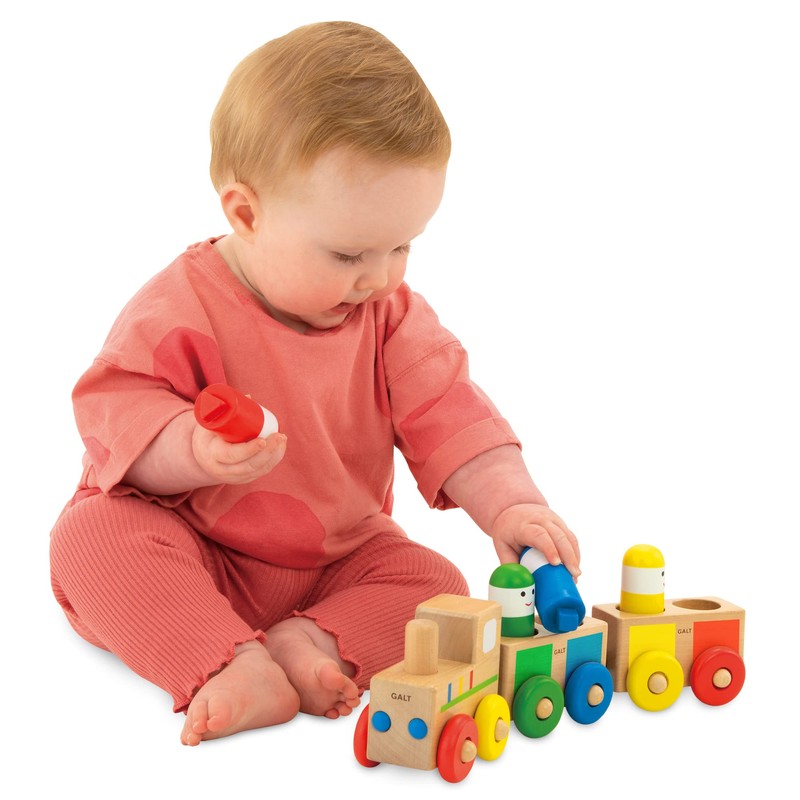 Galt Toys, Shape Sorter Train, Wooden Shape Sorter, Developmental Toy,