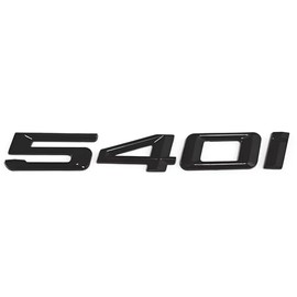 1pc 540i Car Flat Letter Number Rear Trunk Boot Lid Nameplate Badge Emblem (Gloss Black)
