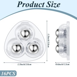 Honoson 16 Pcs Self Adhesive Caster Wheels Appliance Rollers Appliance Sliders for Kitchen Appliances 360° Swivel Universal Wheel Mini Small Kitchen (Clear with 3 Steel Ball Style)