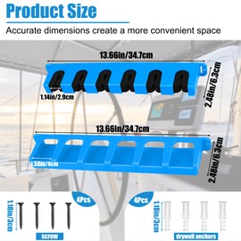 Windspeed Wall Mounted Fishing Rod Rack Fishing Rod Holder for Garage Wall Storage Rack Vertical Holder 6 Rods or Combos Storage Rack(Blue)