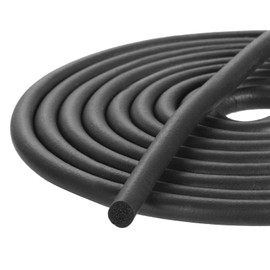 sourcing map Foam Rubber Weather Seal Strip, 5mm(0.20") Diameter x 2 Meters (6.56Ft) Long Round EPDM Solid Rubber for Reduce Noise, Shock, Friction